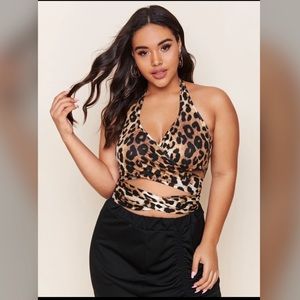 SHEIN wrap halter top 1x